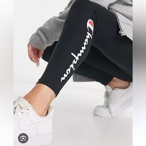 Champion 3pc SET Hat Leggings Top Jog Bra Cotton Spandex High Rise Athletic M